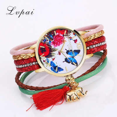 

Woven small twist bracelet watch butterfly flower delicate scale schedule