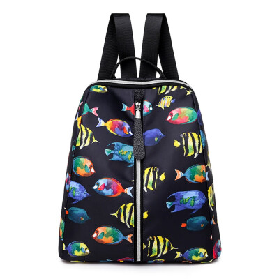 

Tailored Women Ladies Fashion Graffiti Fish Space Handbag Totes Shoulder Backpacks Bags