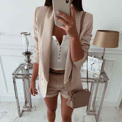 

Womens Business Long Sleeve Open Front Outwear Office Formal Casual Tops Coat