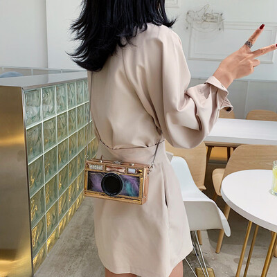 

Tailored Fashion Women Camera-Like Leather Shoulder Bag Crossbody Bags Chain Weird bags