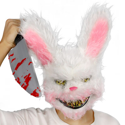 

New Hot Halloween Party Supplies Horror Plush Mask Unique Rabbit Panda Wolf Shape Plush Mask