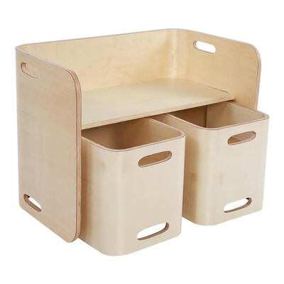 

Greensen 3-Piece Kids Children Natural Bentwood Multipurpose Kids Wooden Table&Chair Set