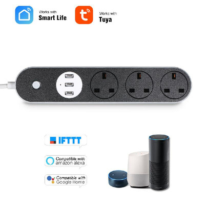 

WiFi Smart Power Strip Socket Compatible with Amazon Alexa Google Home Voice Control Multi-Plug Timer Switch Power Strip Outlet wi