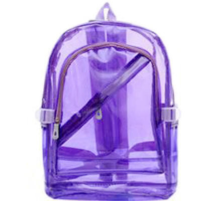

Plastic Candy Color Transparent Bag Fluorescent Bag Student Backpack