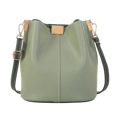 

Simple Pure Women Leather Shoulder Bags Casual Crossbody Messenger Bucket