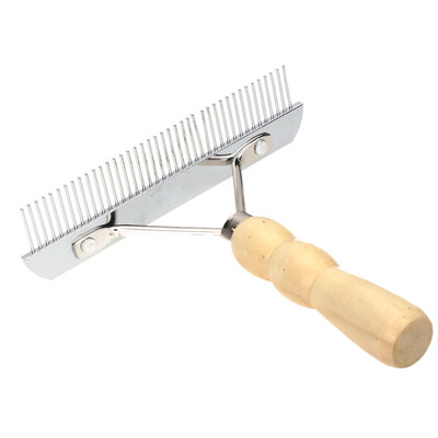 

Dog Grooming Rake Cat Pet Comb Brush Tool Wooden Handle Hair Fur Comb