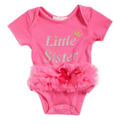 

US 2019 Little Sister Newborn Infant Baby Girl Romper Clothes Bodysuit Playsuit