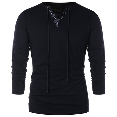 

Casual Lace Up Long Sleeve T-shirt