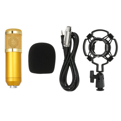 

BM800 Wired Condenser Microphone Studio Sound Professional Recording Device Live Broadcasting Mic with Shock Mount Sponge Protecto
