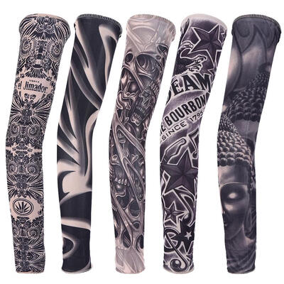 

5pcs Temporary Fake Tattoo Arm Sleeves Cover Case UV Sun Cooling Protection