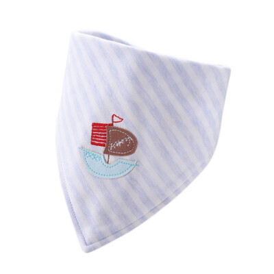 

44531cm Baby Saliva Towel Newborn Cotton Double-Layer Buckle Triangle Scarf Children Stereo Embroidery Cartoon Bib