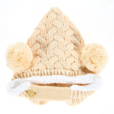 

Lovely Winter Warm Baby Girl Boy Dual Balls Ear Wool Knit Beanie Cap