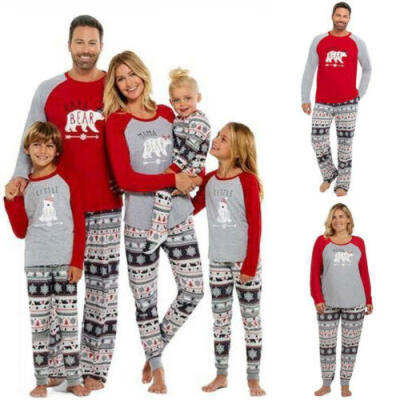 

Family Matching Christmas Pajamas Set Women Baby Kids Santa Sleepwear Nightwear