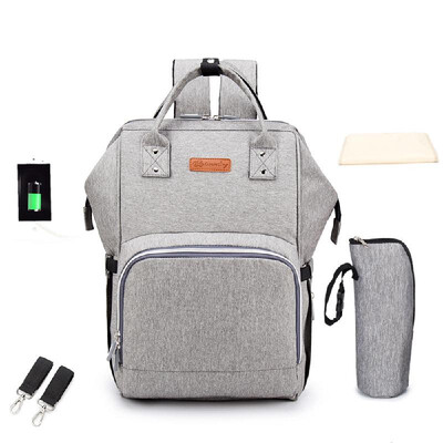

Baby Diaper Bag Backpack Mummy Bag Nappy Bags Multi-function Large Capacity Shoulders Bag with Insulated Bottle Pockets External U