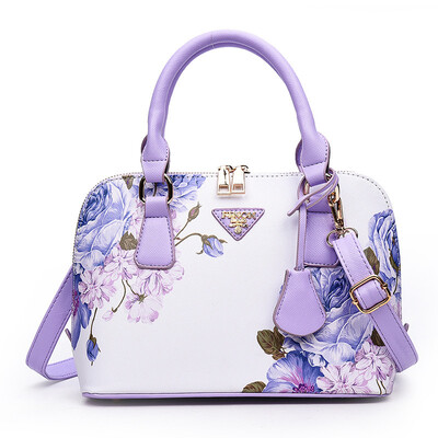

2017 Vintage Women Handbags Shoulder Bag Shell Flower PU LleatherFor Female Designer Printing Ladies Hand bag Famous Brand Tote
