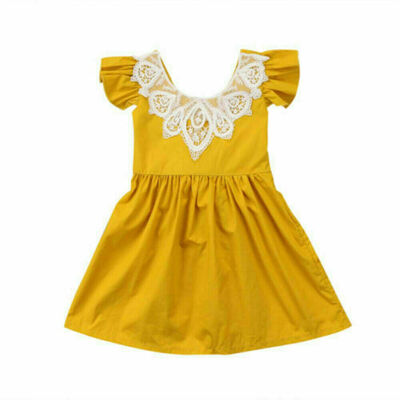 

Kids Girls Summer Newborn Toddler Baby Girl Party Bow Princess Lace Dress Flower