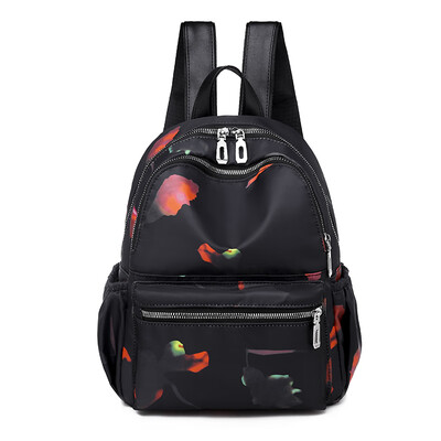 

Double shoulder bag woman fashion Korean version 100 Oxford canvas waterproof lady printed leisure travel backpack