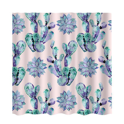 

180x180cm Waterproof Shower Curtain Plants Leaves Printing Bathroom Curtain