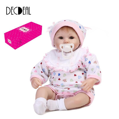 

Reborn Baby Doll Girl Baby Silicone Body Eyes Open With Clothes 16inch 40cm Lifelike Cute Gifts Toy Girl Heart Romper