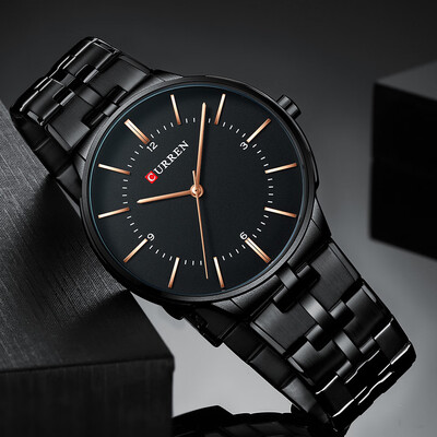 

Gobestart Waterproof Large Dial Watch Mens Casual Fashion Steel Belt Large Dial Watch