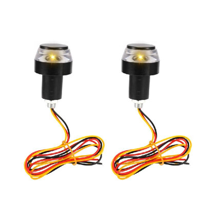 

2Pcs 12V Motorcycle Handlebar End LED Turn Signal Light Amber Yellow White Moto Handle Bar Indicator Grip Plug Side Marker Lamp