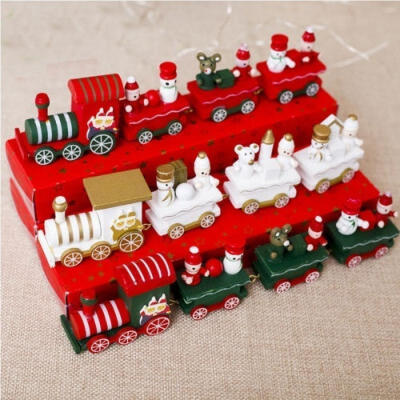 

Xmas Wooden Christmas Train Santa Claus Festival Ornament Home Decor Kids Gifts