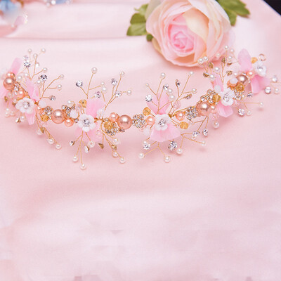 

Childrens tiara hair accessories princess rhinestone headband flower girl headband accessories crown handmade girls hairpin