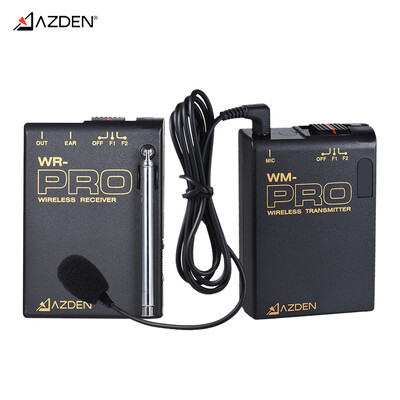 

AZDEN WLX-PRO VHF Wireless Lapel Microphone Mic Transmitter Receiver System 2 Switchable Frequencies Over 100ft Effective Range fo