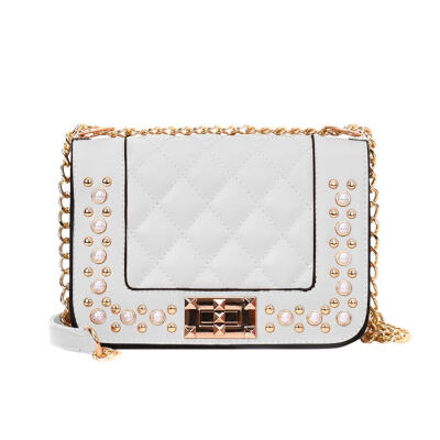 

Casual PU Leather Crossbody Bags Women Pearl Messenger Shoulder Handbags