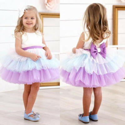 

US Stock Flower Girl Dress Princess Kids Baby Tutu Party Pageant Birthday Dress