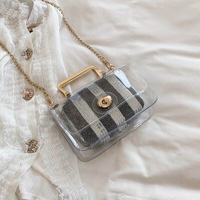 

Tailored Womens Fashion Transparent Small Bag PVC Shoulder Bag Handbag Diagonal Package
