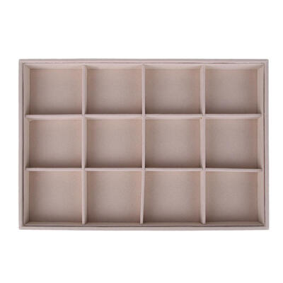 

Fleece Jewelry Plate Ring Necklace Display Tray Stand Organizer Box Case