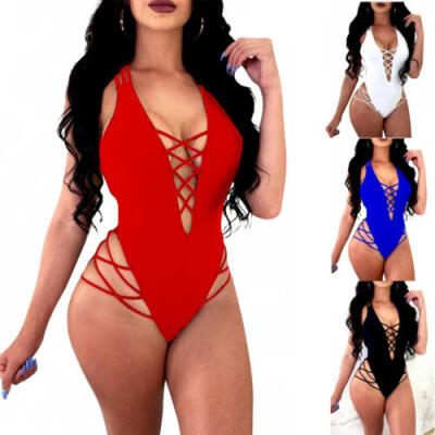 

Women Bandage Swimwear One Piece Bikini Swimsuit Push Up Padded Bra Beachwear