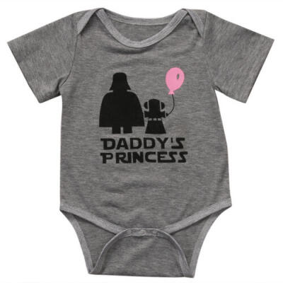 

2019 Daddys Princess Baby Girls Clothes Star Wars Romper Bodysuit Sunsuit 0-18M
