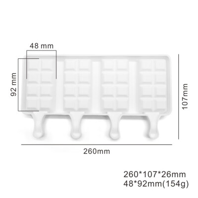 

4 grids Mousse Cake Ice Cream Mould Chiffon cake silicone mold Dessert pudding silicone popsicle mold kitchen tools