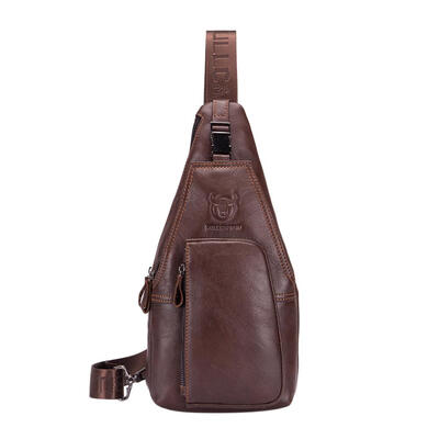 

BULLCAPTAIN Men Shoulder Belt Bags Leather Sports Waist Fanny Chest Packs
