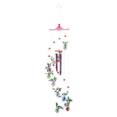 

4 Metal Tubes Flowers Wind Chime Garden Door Windows Wall Hanging Ornament