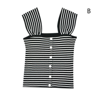 

New Sweet Fashion Tops Women Design Camisole gothic Knit Striped tops women Camisole Ladies Short women Camisole