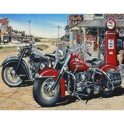 

5D DIY Full Drill Square Diamond Painting Motorcycle Cross Stitch Embroider