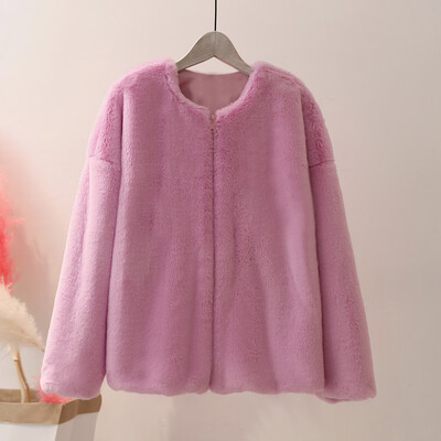

Roseonmyhand Women Fashion Autumn Winter Long Sleeve Casual Warm Plush Short Coat