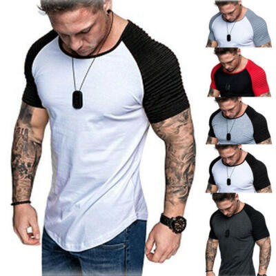 

Men Sport Gym T-Shirt Bodybuilding Fitness Training Workout Muscle Tee Shirt Top