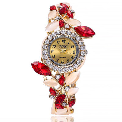 

CCQ Watches Hot Sale Fashion Casual Women Bracelet Watch Alloy Flowers Diamond Wrist Watches Dress Quartz Watch 533