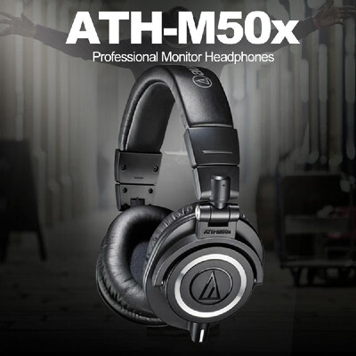 

audio-technica ATH-M50x Professional Monitor Headphones Closed-back Dynamic Over-ear HiFi Headsets Foldable Earphones w Detachabl