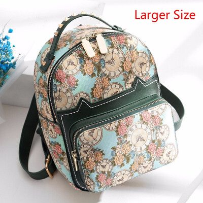 

Mini Printing Flower Backpack Female Cute Backpacks for Girls Multifunctional Bagpack Small Rivet Back Pack Ladies Shoulder Bags