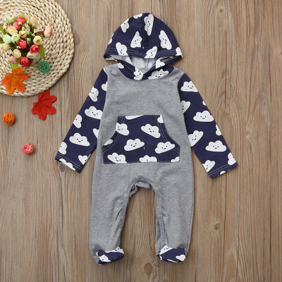 

Newborn Infant Baby Boy Girl Cloud Hooded Romper Jumpsuit Outfits Clothes