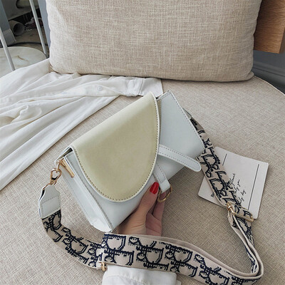 

Foreign gas bag 2019 new Korean version 100 lap slant bag grinding bag wide shoulder belt French minority bag