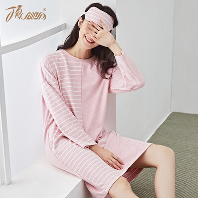 

Top melon melon pajamas female 2018 new nightdress female spring&autumn long sleeve sweet can wear loose pajamas home dress t70062 pink 165