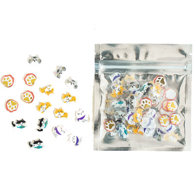 

100pcspack PVC 3D Japanese Cute Stickers Scrapbooking Journal Decorative Small Cafe Fruite Cat Stickers Flakes