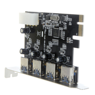 

4-Port SuperSpeed USB 30 PCI-E PCI Express Card with 4-pin IDE Power Connector