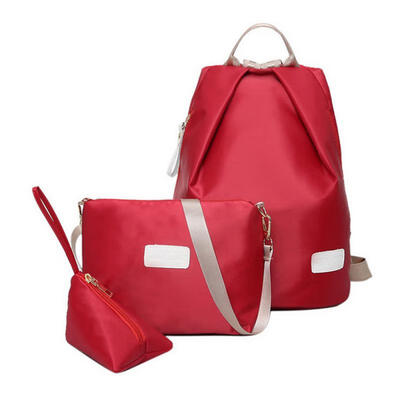 

3PcsSet Nylon Backpack Handbag Cosmetic Bag For Women Travel